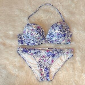 EUC 34B & Small Victoria's Secret Purple and White Bikini! 👙